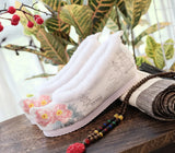 Zingj Shoes Hanfu Shoes Ancient Style Female Embroidered Cloth Shoes Inside The Raised Head Ancient Costume Shoes Cloth Shoes