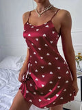 Beautiful Back Thin Home Clothes Sexy Halter Short Skirt Love Cartoon Cute Print