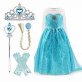 Girl Princess Dresses Beauty Belle Cosplay Costume Snow Christmas Halloween Princess Dress up Children Party