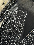 2024 New Fashion Bodycon Long Dress Europen O Neck Long Sleeve Feather Female Senior Mesh Transparent Diamonds