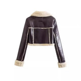 Winter New Y2K Women's Collar Fur All-In-One Double-Sided Short Jacket