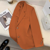 Zingj 2024 New Khaki Blazer Female Retro British Style Advanced Design Sense Versatile Small