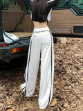 Zingj Elastic High Waist Casual Pants Female 2024 Summer Thin Korean Version Loose Sports Wind Hanging Feeling Wide Leg Floor