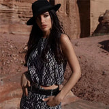 2023 Women Pants Sets Black Print High Waist Pants For Women Straight Leg Woman Trousers Streetwear Casual Summer