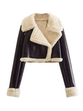 2025 Spring Fur Integrated Short Street Spice Girl Motorcycle Clothing