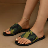 Zingj Camouflage Clip Toe Slippers Female 2024 Summer Wear Casual Simple Flat Beach