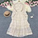 Zingj New French Fashion Gentle And Dignified Retro Palace Yanfeng Long Sleeve Stitching Lace Lace Dress Long