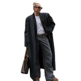 Long Button Coat Coat New Collar Right Shoulder Wind Coat Loose Temperament