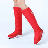 Winter Women Knee High Boots Waterproof Plush Snow Boots Comfortable Falt Non-slip Ladies Boots Shoes Black White