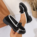 Lofu Shoes Women 2025 Spring And Summer New Roundhead With Thick Bottom Handy Korean Version Comfort Single
