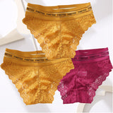 Lace Sexy Women's Panties Finetoo Mid-waist Temptation Transparent Hollow Out Underwear Female Underpants Briefs