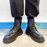 Zingj Top Martin Boots Men's New Fall 2023 British Locomotive Work Boots Men's High Top Leather Boots
