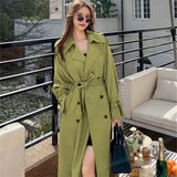 Women's Long-Term 2025 Spring And Autumn Black Korean Version Of Large-Size Small Man Popular British Wind Coat Over The Knee