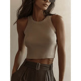 Vest Women 2025 Summer Solid Color Repair Thread Inside The Top Wearing Short Y2K