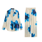 2025 New Women's Print Vertical Sex Shirt Slacks 2183040
