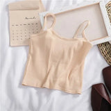 Women Sling New Summer Fashion All-match Soft Chic Crop Top Womens Casual Knitting Camis Breathable Slim High