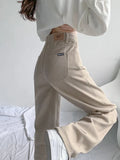 Zingj Leg Jeans Women's 2023 New Versatile High Waist Casual Pants Small Loose Hanging Feeling Wide Leg Pants