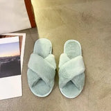 Zingj Slippers Female 2023 Spring Autumn New Women's Moon Flat Bottom Home Indoor And Outdoor Wear Plush Cotton Mop- Outfit