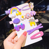 New Girls Cute Cartoon Flower Geometric Hairpins Sweet Headband Hair Ornament Barrettes Hair Clips Fashion Hair