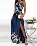 Slant Shoulder Hollow-out Elegant Other Commuter Gradient Color High Long