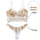 Ultra Thin Lace Underwear Sets Women Bralette Push Up Brassiere Sexy Eyelash Bra French Lingerie Female Bra and Panty