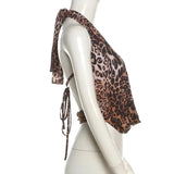 Leopard Print Cowl Deep Neck Backless Top-Outfit