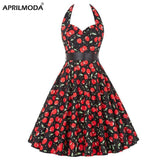 Print Vintage Dress Women 2021 Summer Pin Up Sundress 50s 60S Rockbility Robe Femme Sexy A-Line Party Dress Vestidos
