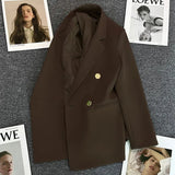 Zingj Suit Jacket Female 2024 Spring And Autumn Double-Breasted Green Suit Temperament Show Thin Web Celebrity Fried Street Clothes