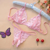 Lingerie Solid Lady Women Underwear Tracksuit Corset Lace Bra Set Crotch Thongs G-string Bikini Underwear Lingerie