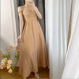 Elegant Spaghetti Strap Long Dress For Women Fashion One Piece Eevening Prom Party Robe Vestidos