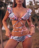 New Bikini Set Beach Skirt Tunics for Beach Long Leaves Print Bikini Cover up Robe de Plage Sarong Beach Swimsuit