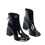 NEW brand women autumn winter warm boots sexy high heels platform black brown zipper shoes woman ankle boots big size