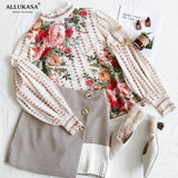 women Inspired Wild vintage floral print cream long sleeve O-neck chic blouse shirt 2020 new chiffon Boho blouses