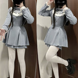 Lolita Outfits 2024 Spring Casual Embroidery Patchwork Tops + Shorts Female Loose Suit Y2k Aesthetic Two Piece