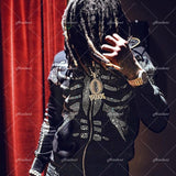 Hoodie Rhinestone Skeleton Goth Sweatshirt Sport Coat Pullover Gothic Long Sleeve Oversized Hoodie Y2k Jacket Men's