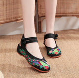 Zingj Style Embroidered Cloth Shoes And Sandals Women's Retro Dance Shoes Performance Dress With Women's