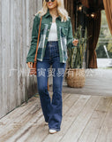 The Ins Hot Autumn Winter Ladies Coat Cotton Sweaters Wool Plaid Patchwork Multi-Pocket Jacket-Outfit