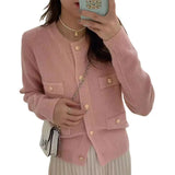 Zingj Autumn And Winter New Korean Version Sweater Coat Female Temperament Sweet College Wind Long Sleeve Knit Cardigan Jacket Female-Outfit