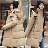 [] Bread Clothes Down Cotton-Padded Jacket Cotton Female Winter Coat Long Warm Thick Cotton-Padded Jacket-Outfit