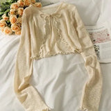 Women Thin Coat Casual Bow Summer Sun Protection Clothes Female Cardigan Shirt Lolita Covers Tops Blouse Woman