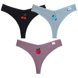 Embroidery Cotton G-String Women's Panties Underwear Female Panties For Women Low Rise Comfortable Thongs Woman