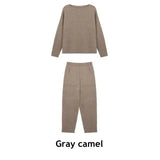 Women Sweater Two Piece Knitted Sweater Sets Slim Tracksuit Christmas Spring Autumn Fashion Sweatshirts Pant Suit