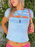 Y2k Green T-shirt Crop Top Women Short Sleeve Harajuku Aesthetic Pink Tees Fashion Letter Print Tshirts Vintage