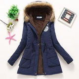winter military coats women cotton wadded hooded jacket medium-long casual parka thickness plus size XXXL quilt snow