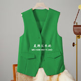 Vest Women's Small Vest 2025 Spring And Autumn New Repair Outside The Folding Women's Shoulder White Short Horse