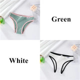 Women's Cotton Panties Soft Striped Patchwork Women Underpants Solid Girls Briefs Sexy Female Lingerie Comfort