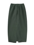 Knot Pencil Long Skirt Women High Waist Pleated Split Skirt Sets Streetwear Summer Skirts Woman 2023 Elegant Midi