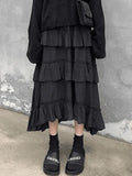 Irregular Tiered Midi Skirt- Outfit