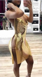 Bling Metal body chain Rhinestone summer dress women Luxury party Glitter Night club Backless diamond Mini dresses