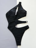 Zingj Conjoined Bikini Solid-Colored Hollowed-In Banded Banded Swimsuit